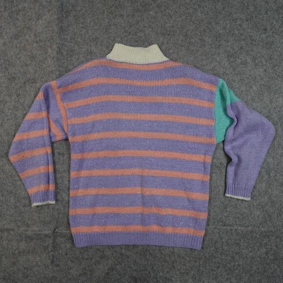 Vintage‎ Gitano Sweater Womens 18W 90s Knit 90s Pastel Metallic Artsy Mock Neck - Picture 4 of 8